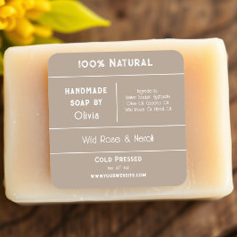 Pegatina Cuadrada Beige | Etiquetas de productos con ingredientes pa