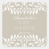 Beige Talavera Tile Spanish Fiesta Baby Shower