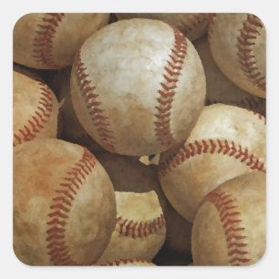 Pegatina Cuadrada Béisbol