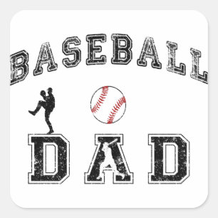 Pegatina Cuadrada Béisbol