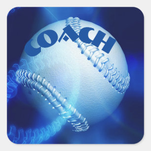 Pegatina Cuadrada Béisbol