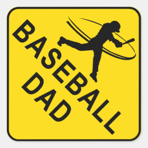 Pegatina Cuadrada Béisbol