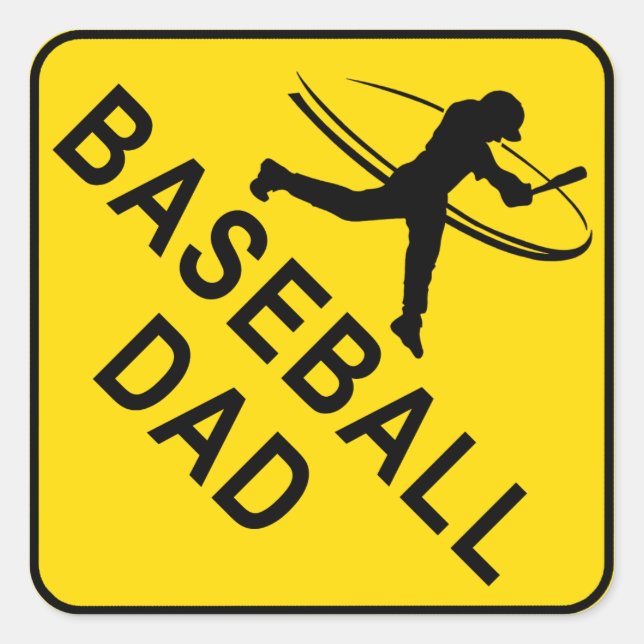 Pegatina Cuadrada Béisbol (Anverso)