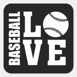 Pegatina Cuadrada Béisbol: Amor al Béisbol
