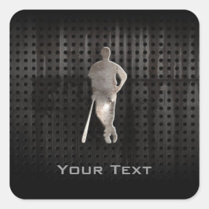 Pegatina Cuadrada Béisbol Rugoso