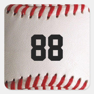 Pegatina Cuadrada Béisbol y Softbol Costura Roja