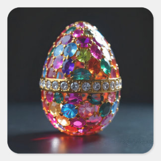Pegatina Cuadrada Bejeweled Easter Egg