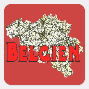 Pegatina Cuadrada Bélgica