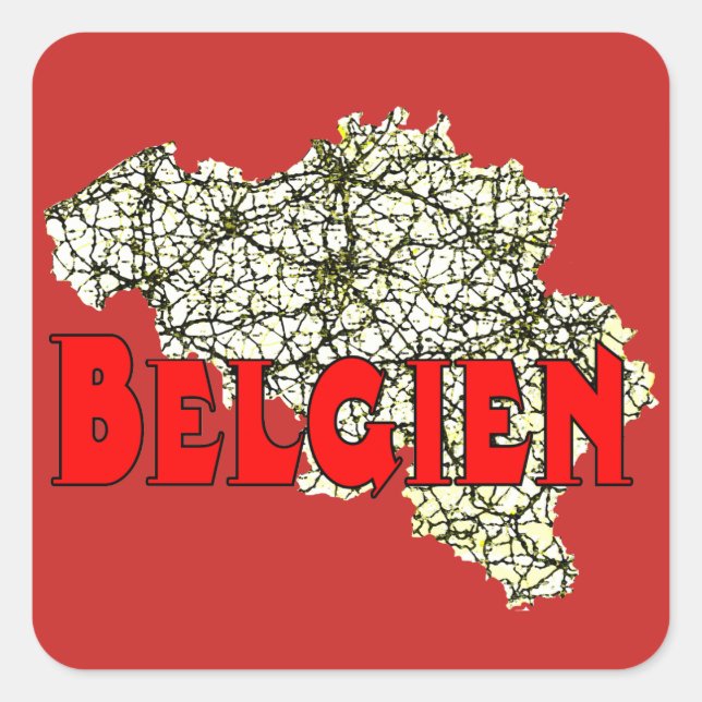 Pegatina Cuadrada Bélgica (Anverso)