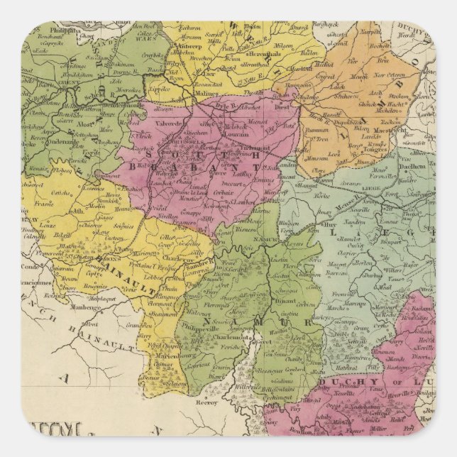 Pegatina Cuadrada Bélgica 2 (Anverso)