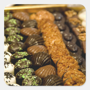 Pegatina Cuadrada Bélgica, Bruselas. Bélgica mundialmente famosa