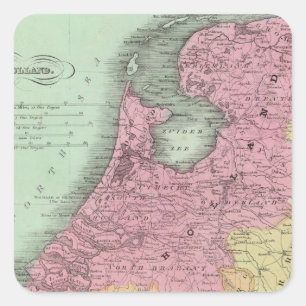 Pegatina Cuadrada Bélgica Y Holanda