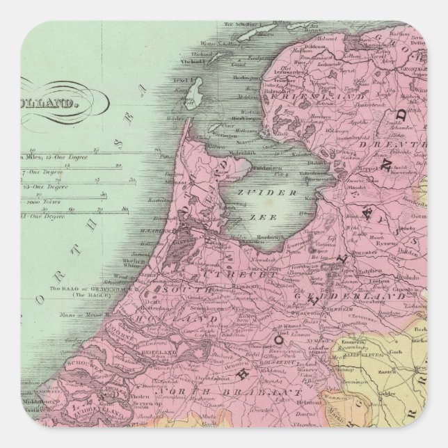 Pegatina Cuadrada Bélgica Y Holanda (Anverso)