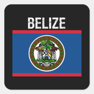Pegatina Cuadrada Belice, bandera de Belice