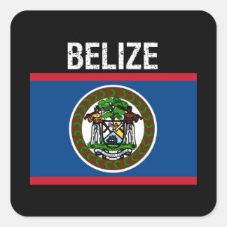 Pegatina Cuadrada Belice, bandera de Belice