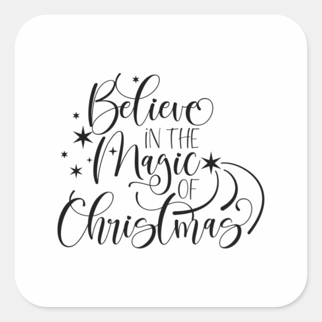 Pegatina Cuadrada Believe In The Magic Of Christmas (Anverso)