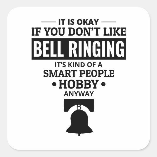 Pegatina Cuadrada Bell ringer Bell ringing Bells Tower Campanology (Anverso)