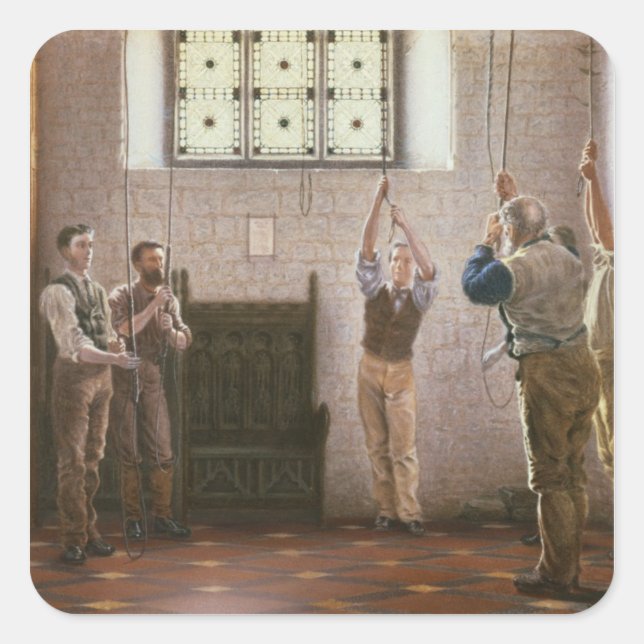 Pegatina Cuadrada Bell Ringers (Anverso)