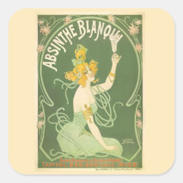 Pegatina Cuadrada Bella Artes de Absinthe Blanqui Nover