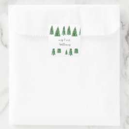 Pegatina Cuadrada Belleza campestre de las vacaciones de invierno