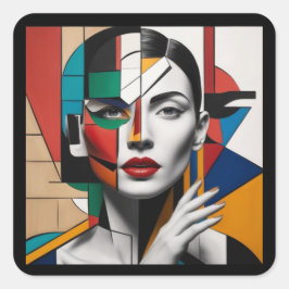 Pegatina Cuadrada Belleza En El Arte