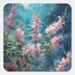 Pegatina Cuadrada Belleza Jardín - Colección de arte de series flora