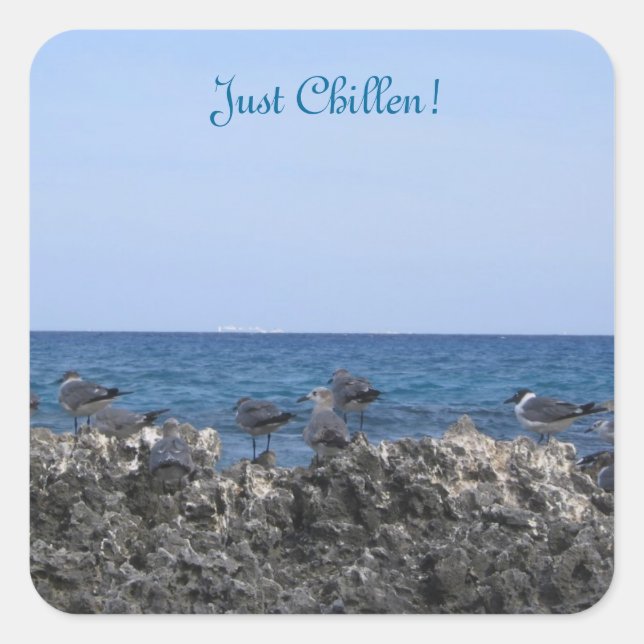 Pegatina Cuadrada Belleza oceánica (Anverso)