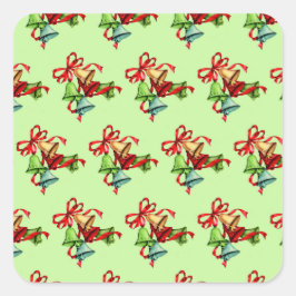 Pegatina Cuadrada Bellezas de Navidad retro vintage