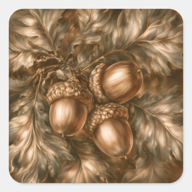 Pegatina Cuadrada Bellotas (Anverso)