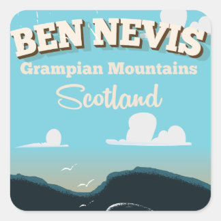 Pegatina Cuadrada Ben Nevis poster de viajes vintage