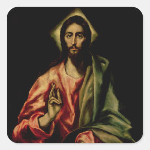 Pegatina Cuadrada Bendición de Cristo
