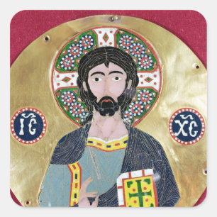Pegatina Cuadrada Bendición de Cristo, siglos X-11