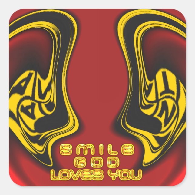 Pegatina Cuadrada Bendición desde arriba: El saludo espiritual del a (Anverso)