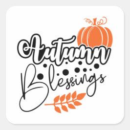Pegatina Cuadrada Bendiciones de otoño