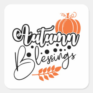 Pegatina Cuadrada Bendiciones de otoño
