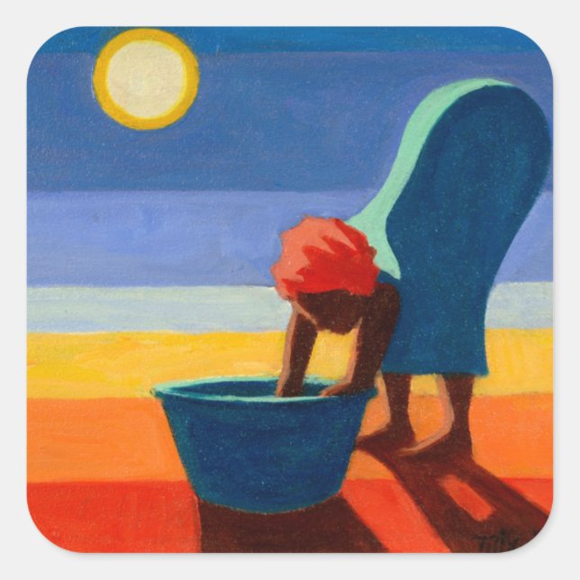 Pegatina Cuadrada Bending Woman 2005 (Anverso)