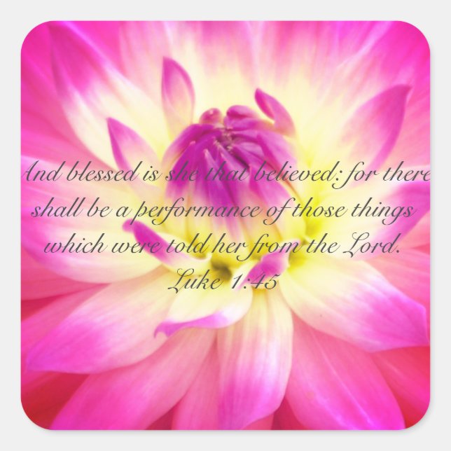 Pegatina Cuadrada Bendita Es La Que Creyó (Anverso)