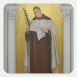 Pegatina Cuadrada Bendita Titus Brandsma Carmelite Sacerdote Tarjeta