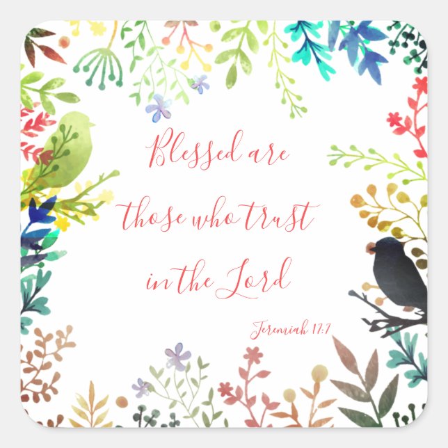 Pegatina Cuadrada Bendito (Anverso)