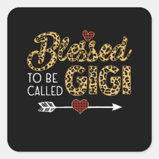 Pegatina Cuadrada Bendito De Ser Llamado Gigi Leopart Red Plaid