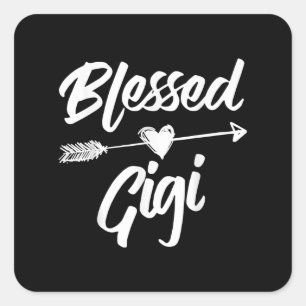 Pegatina Cuadrada Bendito Gigi Acción de Gracias - Gracioso Regalo A