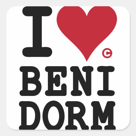 Pegatina Cuadrada BENIDORM Holidays I LOVE BENIDORM
