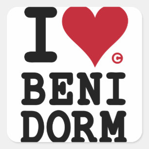 Pegatina Cuadrada BENIDORM Holidays I LOVE BENIDORM