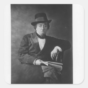 Pegatina Cuadrada Benjamin Disraeli, 1r conde de Beaconsfield