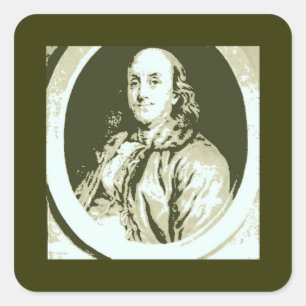 Pegatina Cuadrada Benjamin Franklin