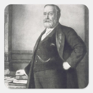 Pegatina Cuadrada Benjamin Harrison (1833-1901), 23ro presidente de