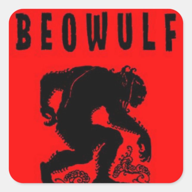 Pegatina Cuadrada Beowulf - Grendel (Anverso)