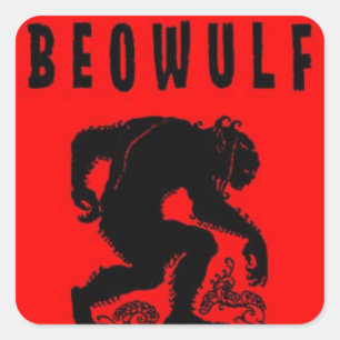 Pegatina Cuadrada Beowulf - Grendel