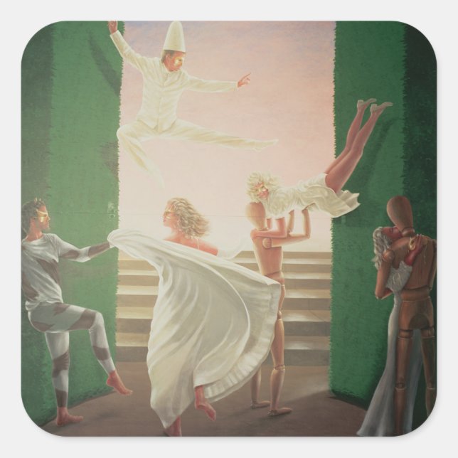 Pegatina Cuadrada Berkley House Murals - 3 (Anverso)