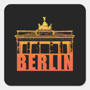 Pegatina Cuadrada Berlín Alemania City Cityscape Skyline Funny Gift